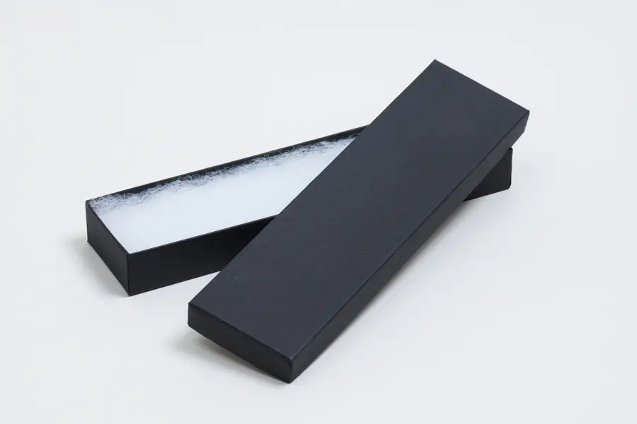 2L x 8W x 7/8H, 2-Piece Set-Up Jewelry Boxes w/Fiber Insert, Onyx