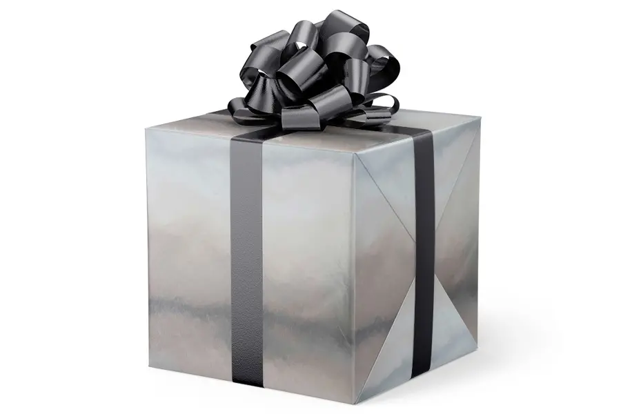 24W x 417 ft, Solid Wrapping Paper, Silver Foil