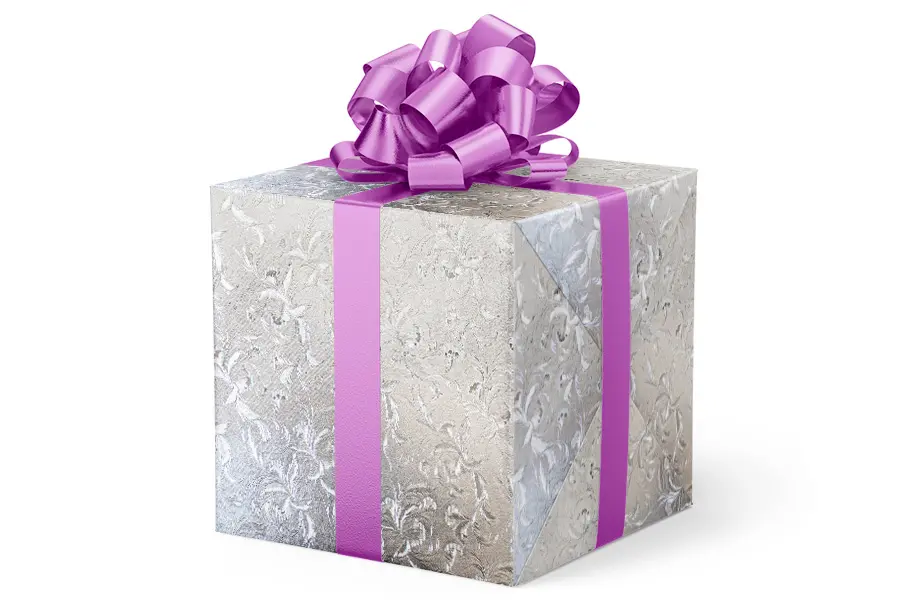 24W x 417 ft, Everyday Wrapping Paper, Silver Satin