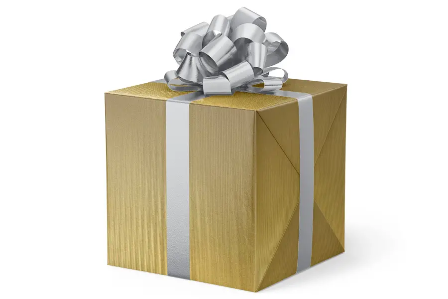 24W x 417 ft, Everyday Wrapping Paper, Gold Metallic Rib