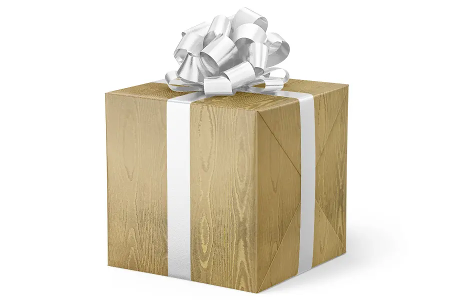 24W x 417 ft, Solid Wrapping Paper, Gold Moire Foil