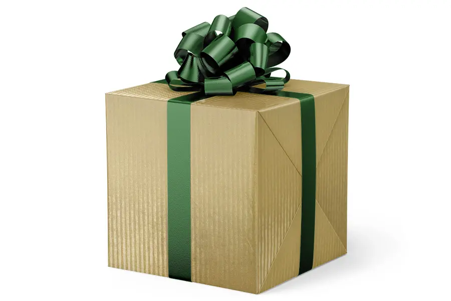 24W x 417 ft, Everyday Wrapping Paper, Gold Herringbone