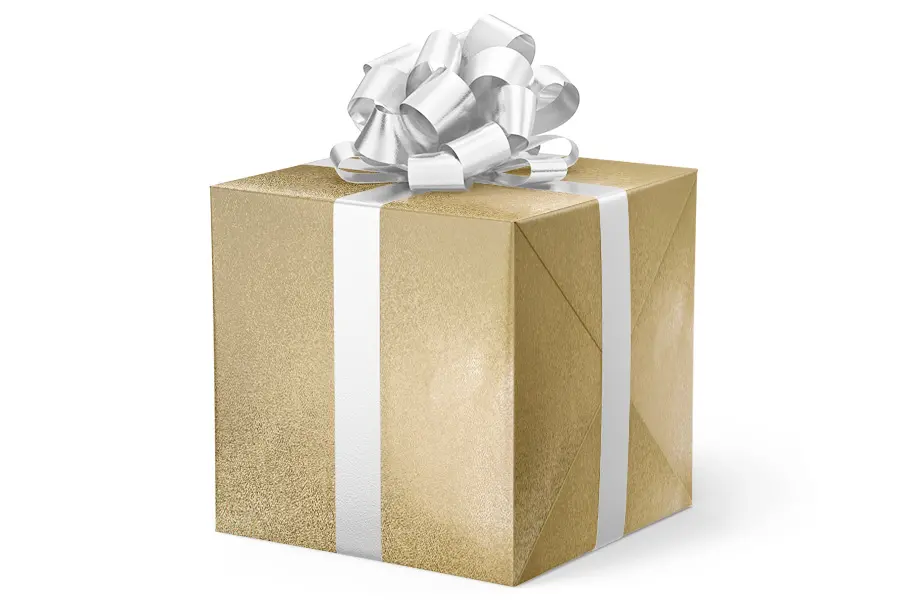 24W x 417 ft, Everyday Wrapping Paper, Gold Spun Silk