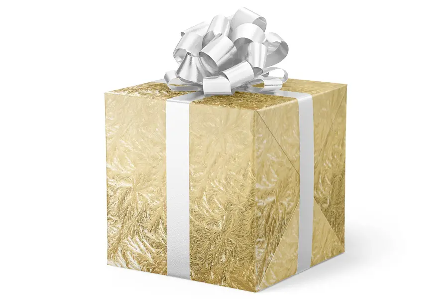 24W x 417 ft, Solid Wrapping Paper, Gold Akita