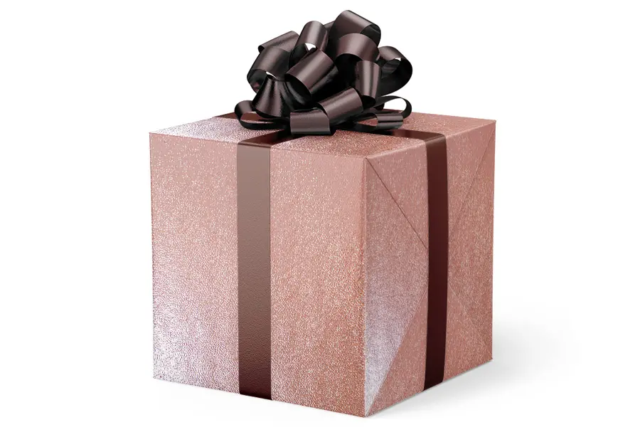24W x 417 ft, Everyday Wrapping Paper, Rose Gold Pebble