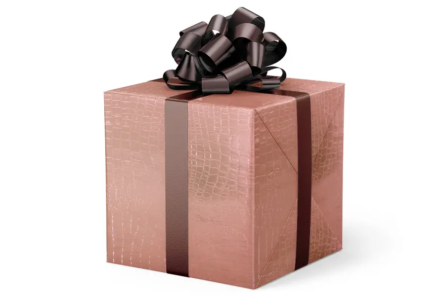 24W x 417 ft, Everyday Wrapping Paper, Rose Gold Emb Gator