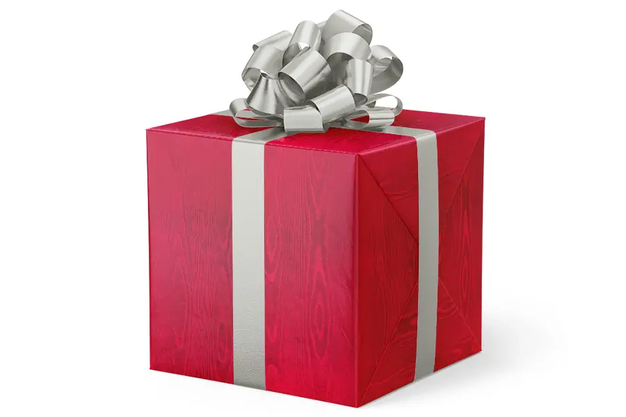 24W x 417 ft, Solid Wrapping Paper, Red Moire Foil