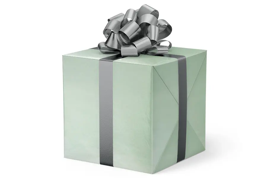 24W x 417 ft, Solid Wrapping Paper, Green Metallic Solid