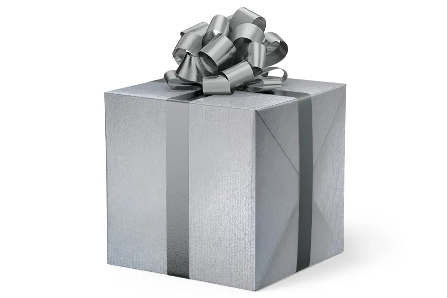 24W x 417 ft, Everyday Wrapping Paper, Lenox Lined Silver