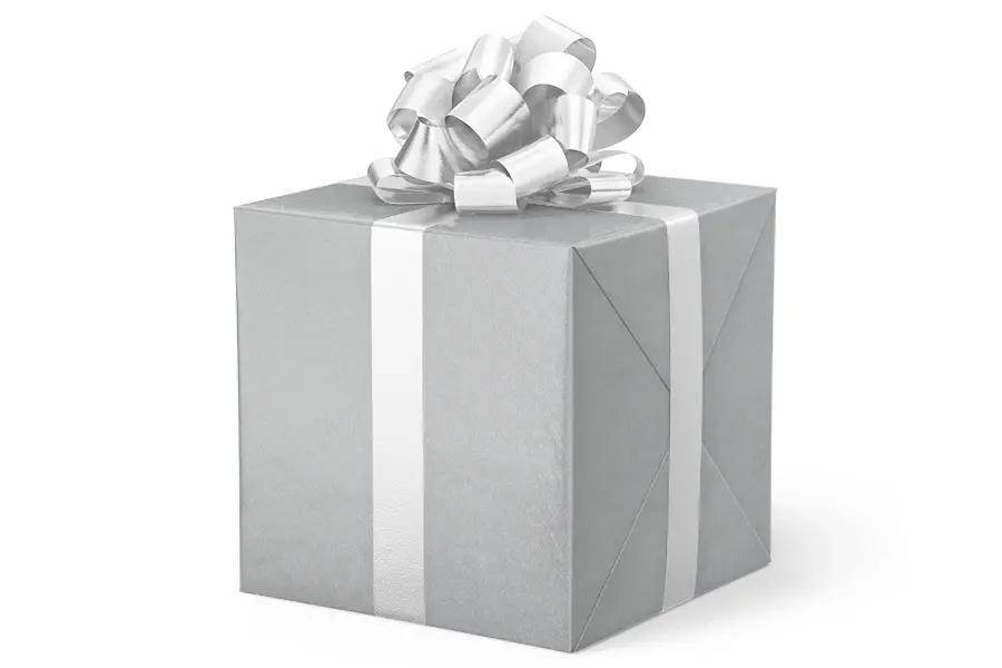 24W x 417 ft, Solid Wrapping Paper, Pure Silver