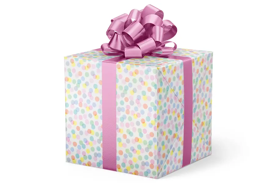 24W x 417 ft, Everyday Wrapping Paper, Dots All Folks