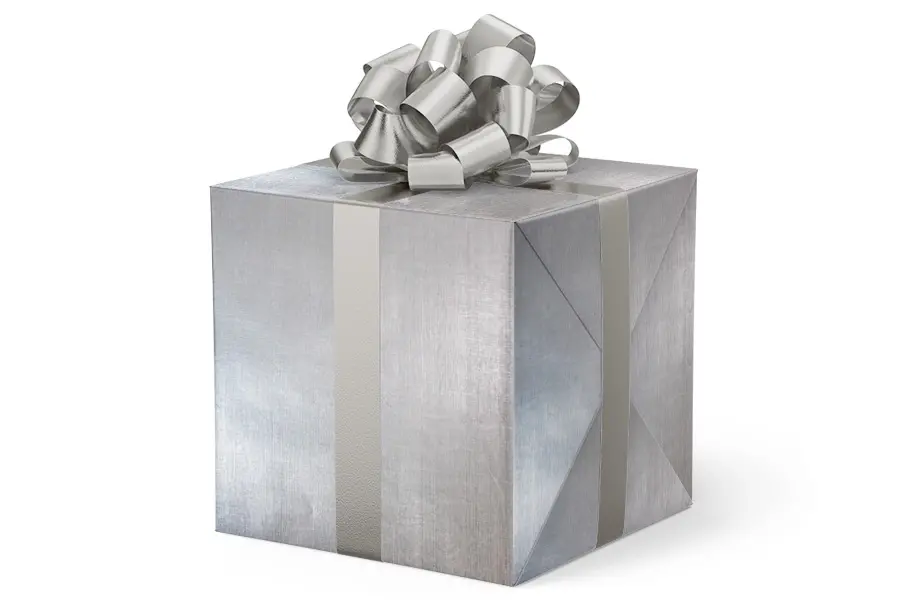 24W x 417 ft, Everyday Wrapping Paper, Silver Mist