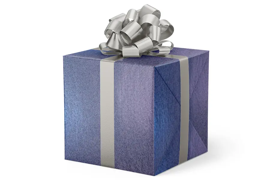 24W x 417 ft, Everyday Wrapping Paper, Lenox Lined Blue