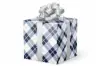 24W x 417 ft, Everyday Wrapping Paper, Navy-Gold Plaid