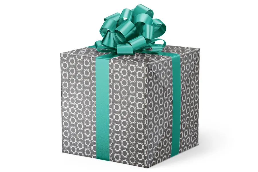 24W x 417 ft, Holiday Wrapping Paper, Dotted Circles
