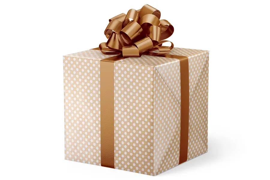 24W x 417 ft, Holiday Wrapping Paper, White Dots