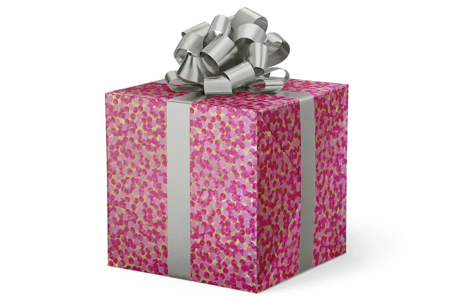 24W x 417 ft, Everyday Wrapping Paper, Pink Confetti Dots