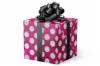 24W x 417 ft, Everyday Wrapping Paper, Raspberry White Dots