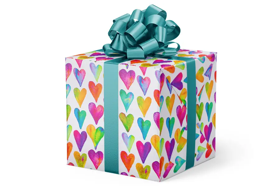 24W x 417 ft, Everyday Wrapping Paper, I Heart You