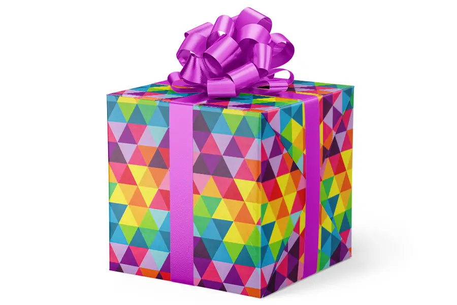 24W x 417 ft, Everyday Wrapping Paper, Bright Triangle Super Gloss