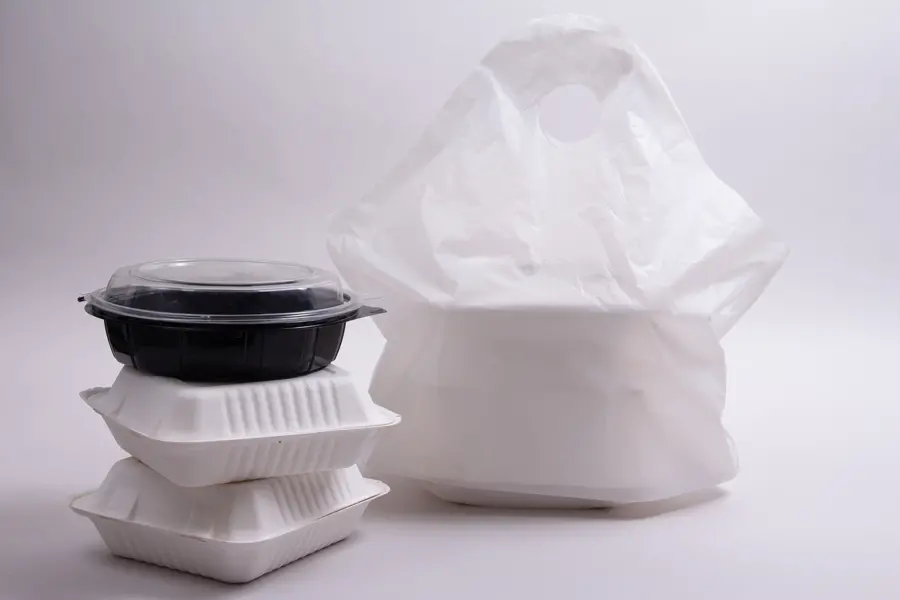 19W x 9-1/2D x 18H, Wavetop Plastic Take-Out Bags, White