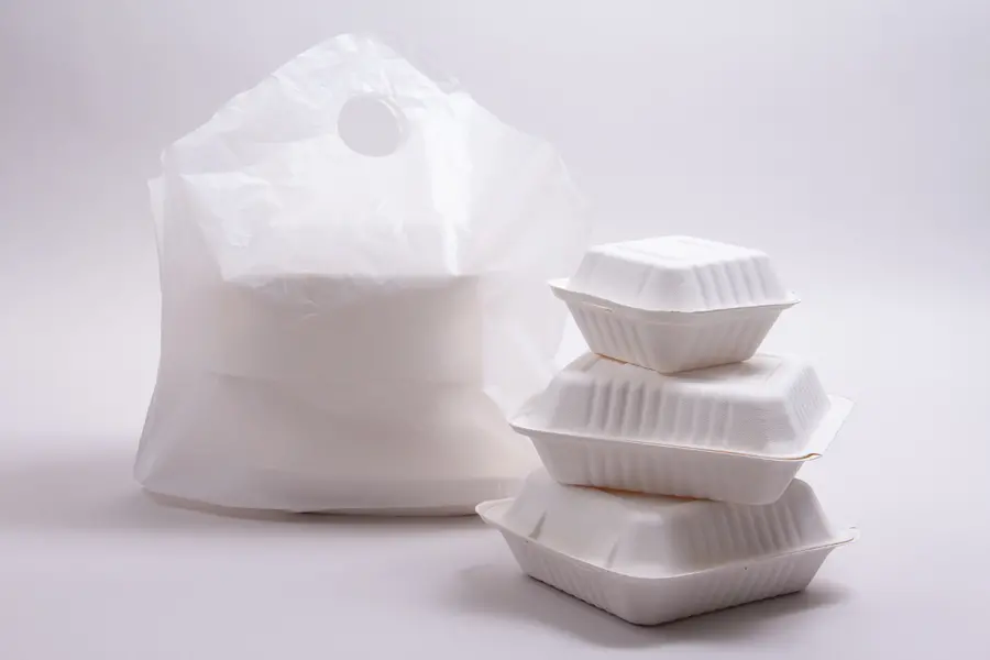 21W x 10D x 18H, Wavetop Plastic Take-Out Bags, White