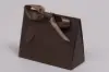 4-1/2L x 2W x 3-3/4H, Ribbon Tied Purse Gift Card Boxes, Chocolate Brown