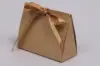 4-1/2L x 2W x 3-3/4H, Ribbon Tied Purse Gift Card Boxes, Natural Kraft