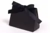 4-1/2L x 2W x 3-3/4H, Ribbon Tied Purse Gift Card Boxes, Black Kraft