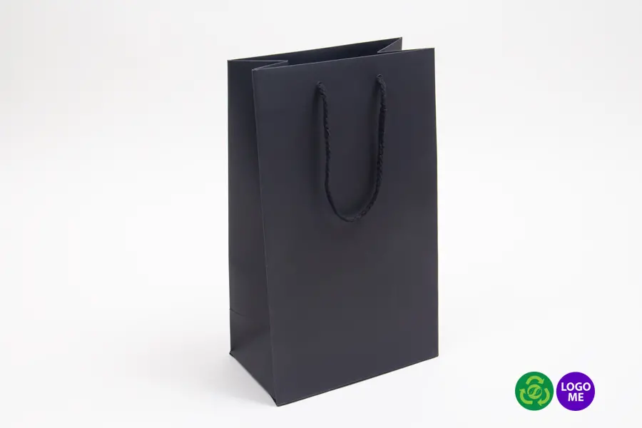 8W x 4.75D x 13H, Black Textured Paper Eurotote Bags
