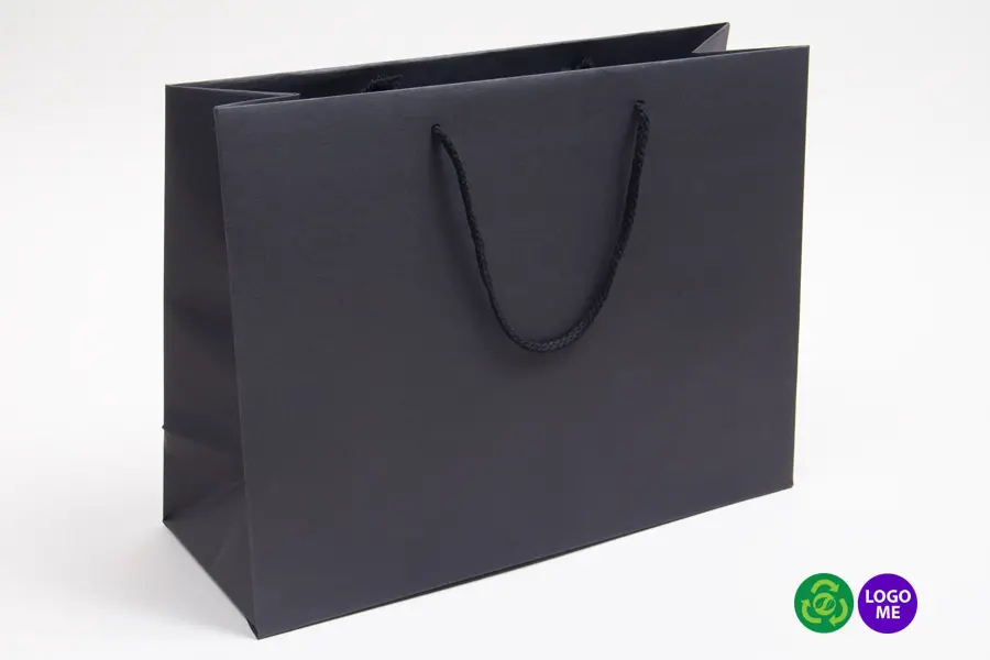 16W x 6D x 12H, Black Textured Paper Eurotote Bags
