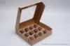 10L x 10W x 2-1/2H, Natural Kraft Bakery Boxes with Window, Natural Kraft