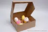 10L x 10W x 4H, Natural Kraft Bakery Boxes with Window, Natural Kraft