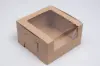 7L x 7W x 4H, Natural Kraft Bakery Boxes with Window, Natural Kraft