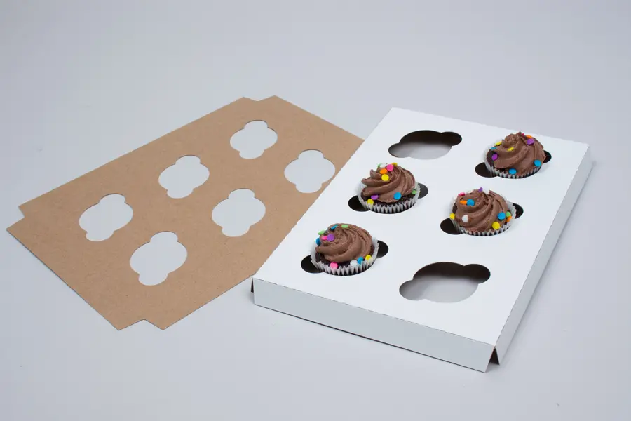 6 Cup Mini Cupcake Inserts for Bakery Boxes