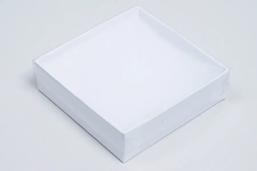 3-1/2L x 3-1/2W x 1H, Clear Top White Swirl Jewelry Boxes, White Swirl/Clear