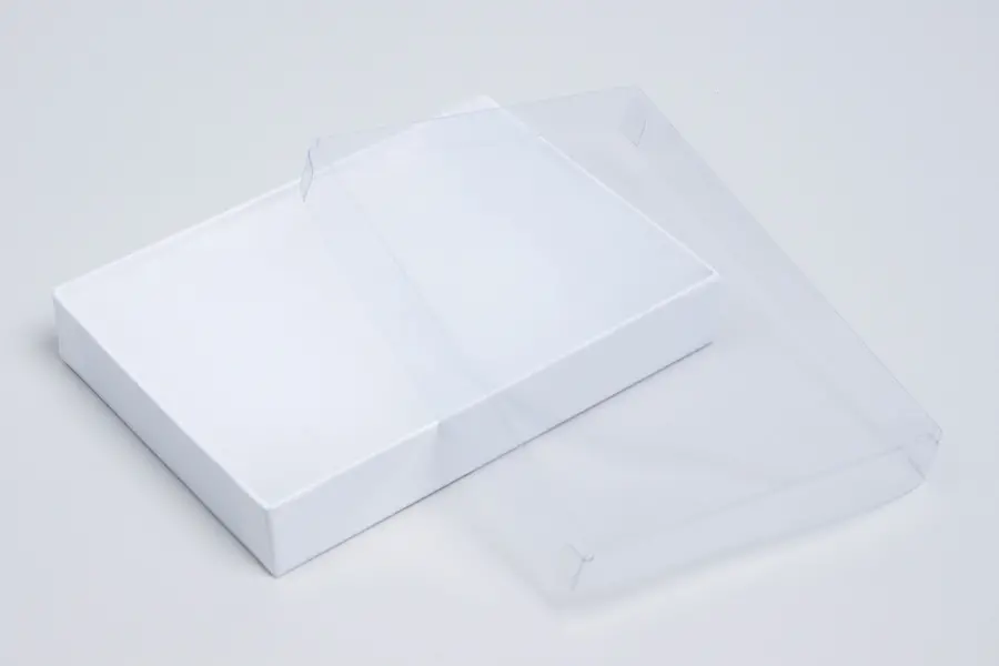 5-1/4L x 3-3/4W x 7/8H, Clear Top White Swirl Jewelry Boxes, White Swirl/Clear