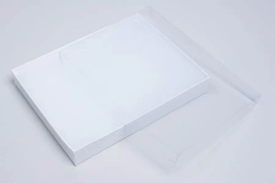7L x 5-1/2W x 1H, Clear Top White Swirl Jewelry Boxes, White Swirl/Clear