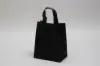 8W x 5D x 10H, Frosted Soft Loop Handle Square Bottom Plastic Shopping Bags, Black