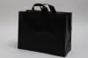 16W x 6D x 12H, Frosted Soft Loop Handle Square Bottom Plastic Shopping Bags, Black