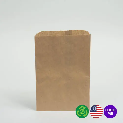 6-1/4W x 9-1/4L, Flat Plain Brown Kraft Merchandise Bags