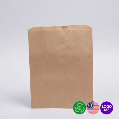 8-1/2W x 11L, Flat Plain Brown Kraft Merchandise Bags