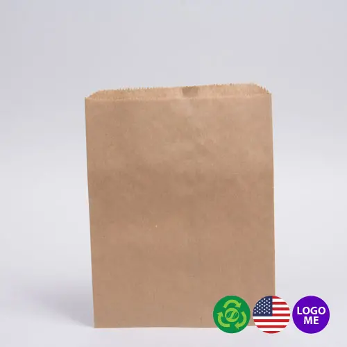 12W x 3L x 18H, Flat Plain Brown Kraft Merchandise Bags
