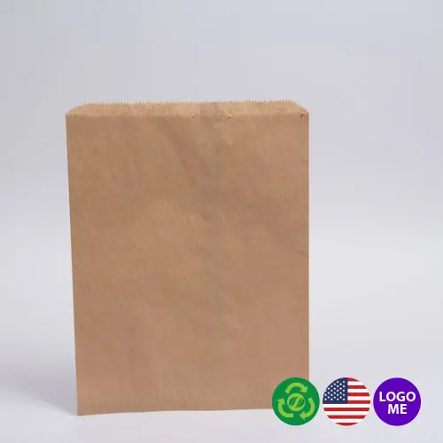 14W x 3L x 21H, Flat Plain Brown Kraft Merchandise Bags