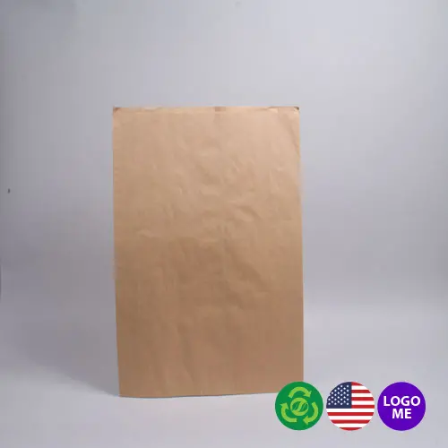 16W x 3-3/4L x 24H, Flat Plain Brown Kraft Merchandise Bags