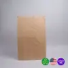 16W x 3-3/4L x 24H, Flat Plain Brown Kraft Merchandise Bags