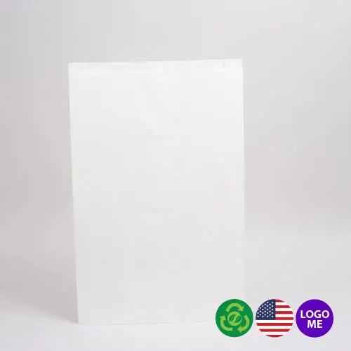 14W x 3L x 21H, Flat White Kraft Merchandise Bags