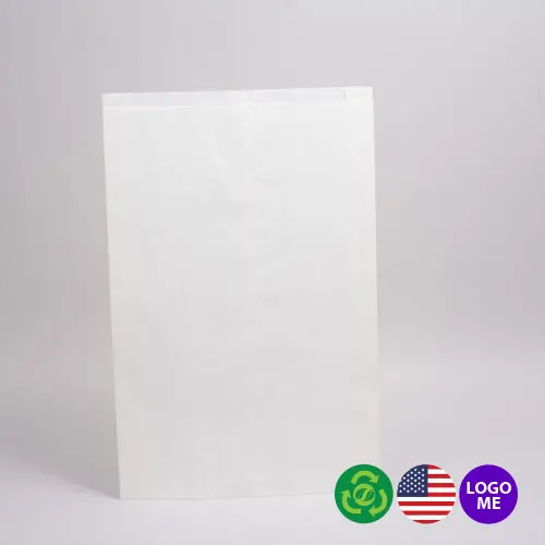 16W x 3-3/4L x 24H, Flat White Kraft Merchandise Bags