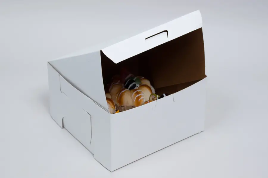 7L x 7W x 4H, White Bakery Boxes