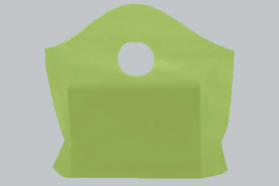 12W x 4D x 11H, Frosted Wavetop Plastic Shopping Bags, Citrus Green